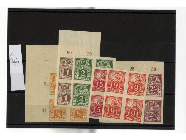 1936/40, Weberin/Schmied, sehr schöne, meist postfrische Partie Viererblocks ex Mi.-Nr. 32-73A/B, differenziert nach den vers