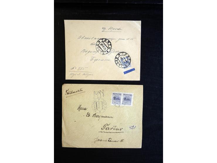 1918/23, hochinteressante Partie von über 100 Briefen aus der Korrespondenz der Druckerei Bergmann in Tartu dabei über 50 R-B