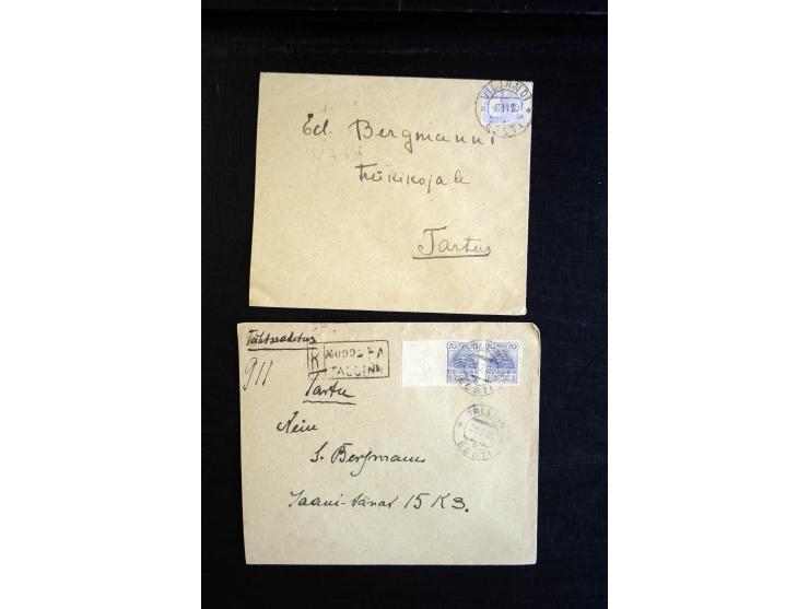 1918/23, hochinteressante Partie von über 100 Briefen aus der Korrespondenz der Druckerei Bergmann in Tartu dabei über 50 R-B