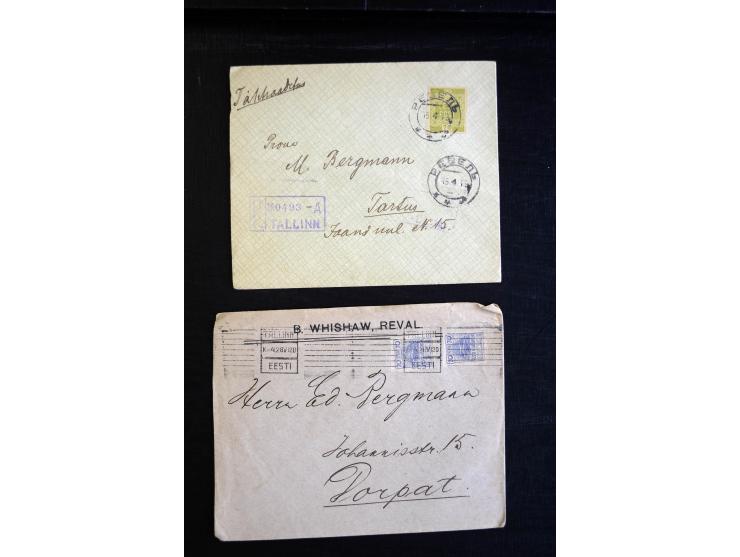 1918/23, hochinteressante Partie von über 100 Briefen aus der Korrespondenz der Druckerei Bergmann in Tartu dabei über 50 R-B