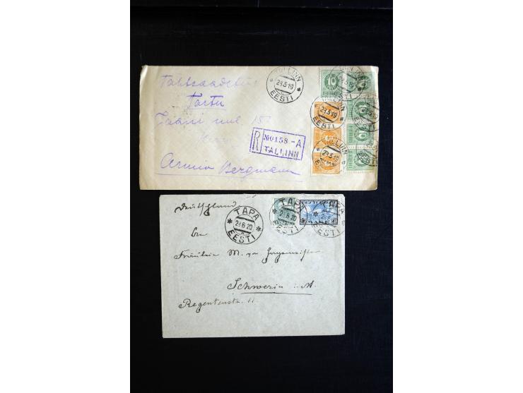 1918/23, hochinteressante Partie von über 100 Briefen aus der Korrespondenz der Druckerei Bergmann in Tartu dabei über 50 R-B