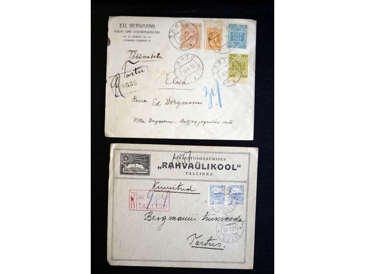 1918/23, hochinteressante Partie von über 100 Briefen aus der Korrespondenz der Druckerei Bergmann in Tartu dabei über 50 R-B