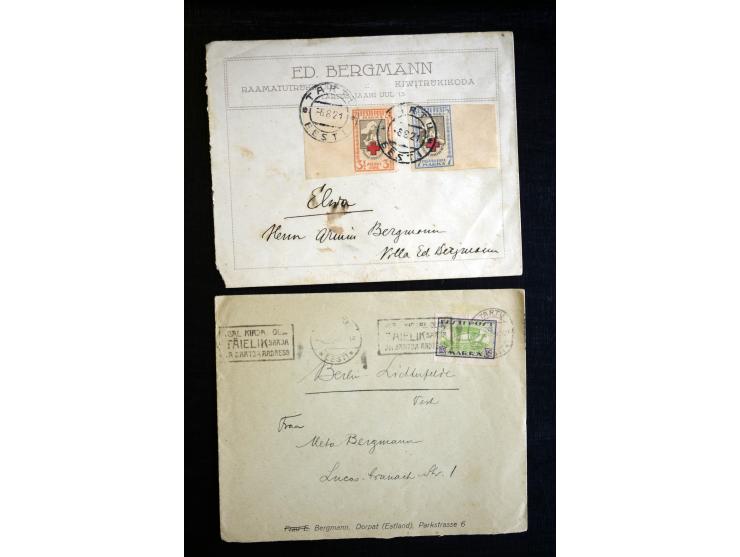 1918/23, hochinteressante Partie von über 100 Briefen aus der Korrespondenz der Druckerei Bergmann in Tartu dabei über 50 R-B