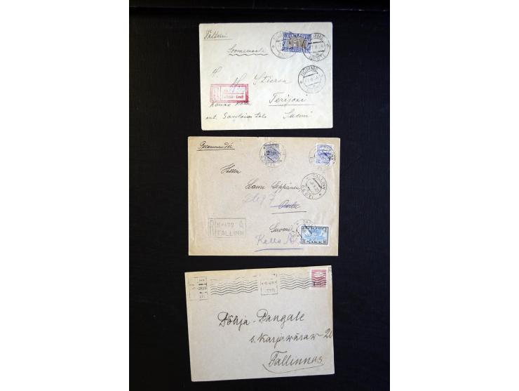 1919/40, sehr interessante Partie von über 20 Briefen und Karten, dabei 10 R-Briefe, bessere Frankaturen ex Mi.-Nr. 1-4 sowie