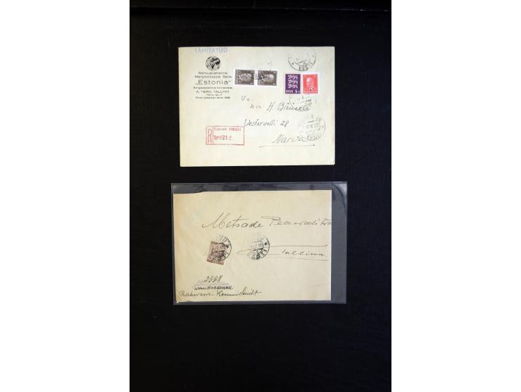 1919/40, sehr interessante Partie von über 20 Briefen und Karten, dabei 10 R-Briefe, bessere Frankaturen ex Mi.-Nr. 1-4 sowie