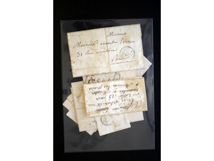 1692/1848 (ca.), etwa 70 Vorphila-Briefe und einige Dokumente, dabei Brief nach Brit. Guyana, Brief mit Zensurstempel (Attest