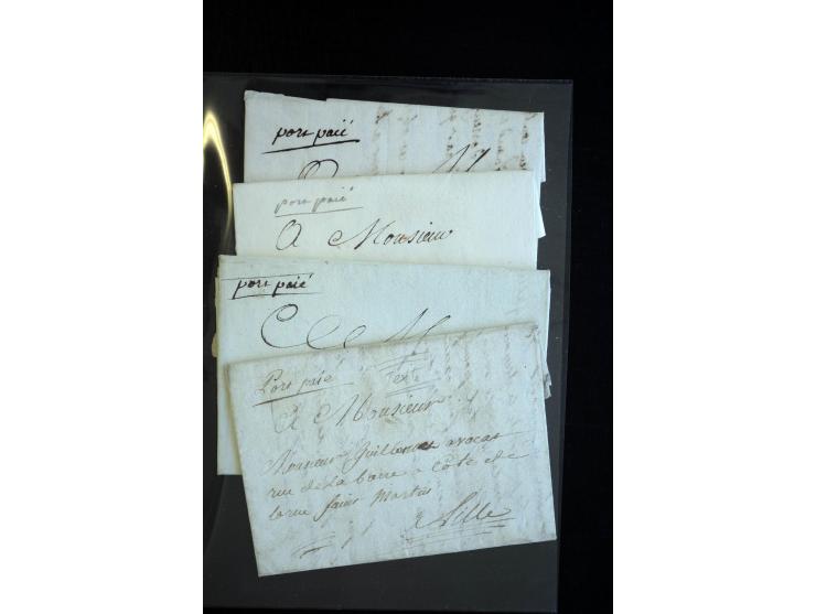 1692/1848 (ca.), etwa 70 Vorphila-Briefe und einige Dokumente, dabei Brief nach Brit. Guyana, Brief mit Zensurstempel (Attest