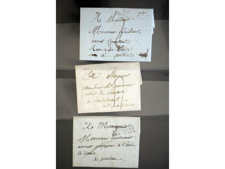 1692/1848 (ca.), etwa 70 Vorphila-Briefe und einige Dokumente, dabei Brief nach Brit. Guyana, Brief mit Zensurstempel (Attest
