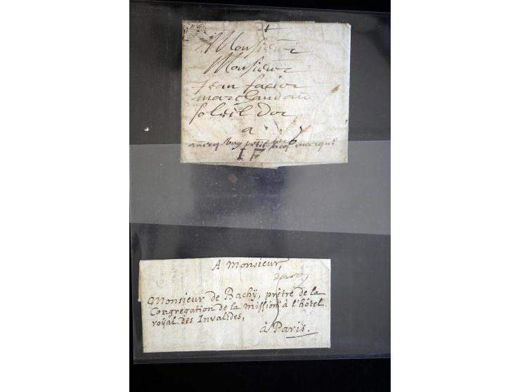 1692/1848 (ca.), etwa 70 Vorphila-Briefe und einige Dokumente, dabei Brief nach Brit. Guyana, Brief mit Zensurstempel (Attest
