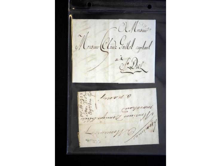 1692/1848 (ca.), etwa 70 Vorphila-Briefe und einige Dokumente, dabei Brief nach Brit. Guyana, Brief mit Zensurstempel (Attest