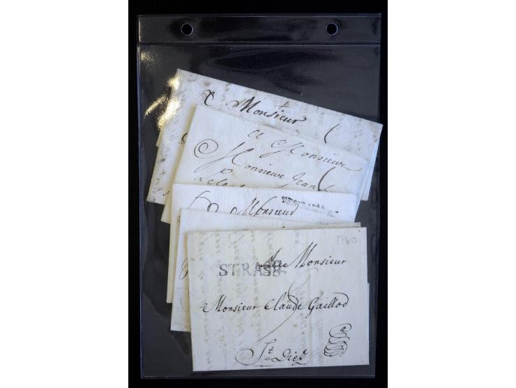 1692/1848 (ca.), etwa 70 Vorphila-Briefe und einige Dokumente, dabei Brief nach Brit. Guyana, Brief mit Zensurstempel (Attest