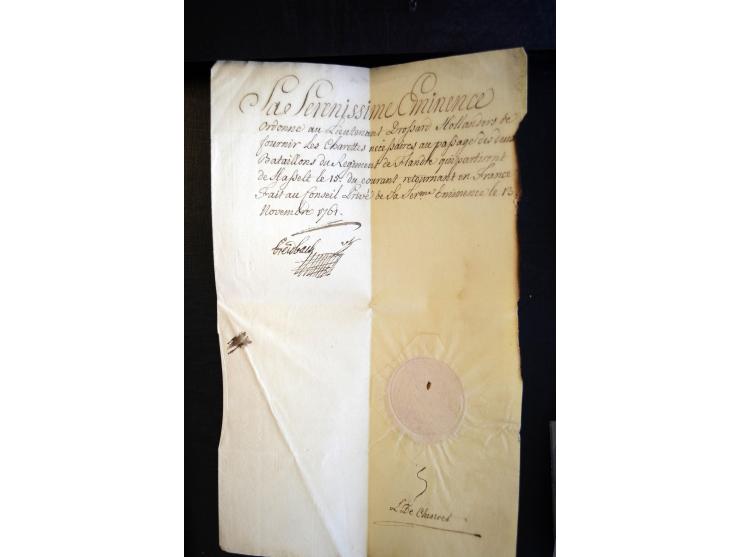 1692/1848 (ca.), etwa 70 Vorphila-Briefe und einige Dokumente, dabei Brief nach Brit. Guyana, Brief mit Zensurstempel (Attest