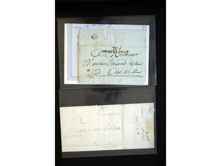1692/1848 (ca.), etwa 70 Vorphila-Briefe und einige Dokumente, dabei Brief nach Brit. Guyana, Brief mit Zensurstempel (Attest