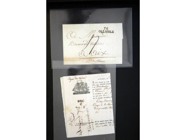 1692/1848 (ca.), etwa 70 Vorphila-Briefe und einige Dokumente, dabei Brief nach Brit. Guyana, Brief mit Zensurstempel (Attest