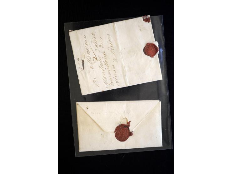 1692/1848 (ca.), etwa 70 Vorphila-Briefe und einige Dokumente, dabei Brief nach Brit. Guyana, Brief mit Zensurstempel (Attest