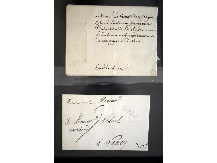 1692/1848 (ca.), etwa 70 Vorphila-Briefe und einige Dokumente, dabei Brief nach Brit. Guyana, Brief mit Zensurstempel (Attest