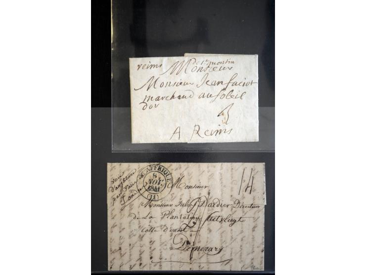 1692/1848 (ca.), etwa 70 Vorphila-Briefe und einige Dokumente, dabei Brief nach Brit. Guyana, Brief mit Zensurstempel (Attest