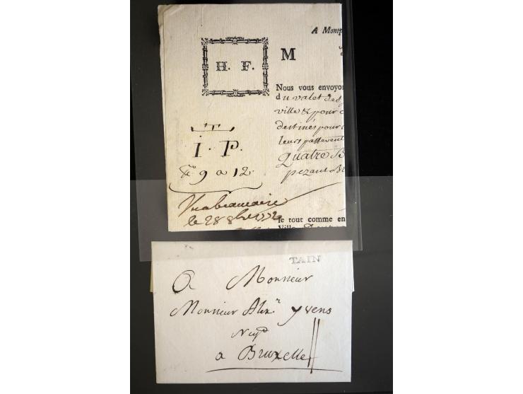 1692/1848 (ca.), etwa 70 Vorphila-Briefe und einige Dokumente, dabei Brief nach Brit. Guyana, Brief mit Zensurstempel (Attest