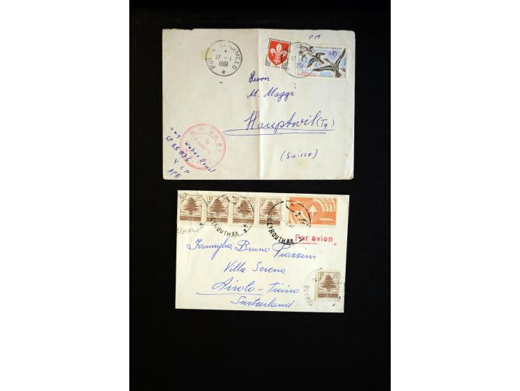 1849/1980 (ca.), Partie Briefe, Karten und Ganzsachen, dabei Mi.-Nr. 7+9 (Paar) auf Brief nach Mexico, etwas Kolonien etc.