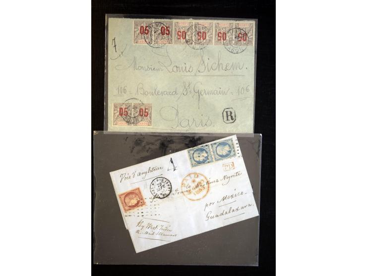 1849/1980 (ca.), Partie Briefe, Karten und Ganzsachen, dabei Mi.-Nr. 7+9 (Paar) auf Brief nach Mexico, etwas Kolonien etc.