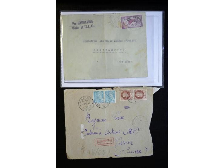 1849/1980 (ca.), Partie Briefe, Karten und Ganzsachen, dabei Mi.-Nr. 7+9 (Paar) auf Brief nach Mexico, etwas Kolonien etc.