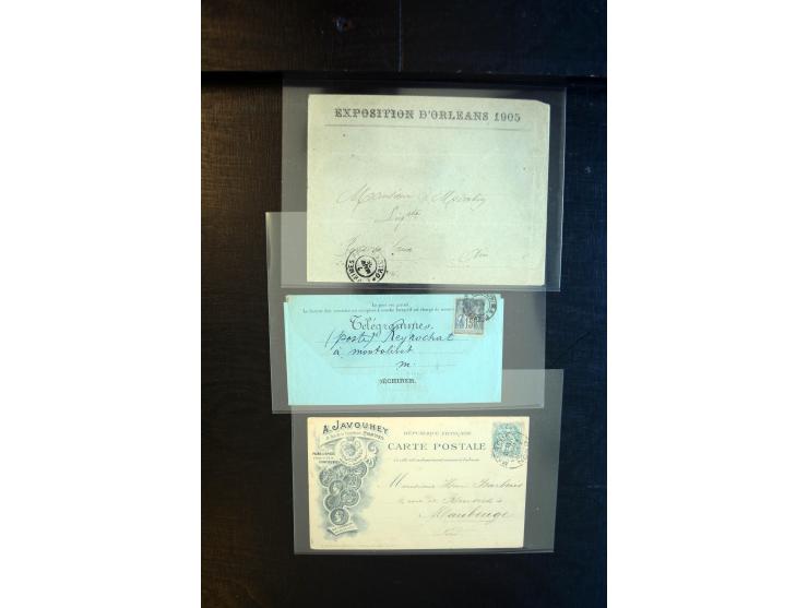 1850/1910, etwa 70 Briefe und Karten, praktisch nur bessere Belege, dabei u.a. Wertbrief mit reiner Bordeaux-Frankatur, Misch