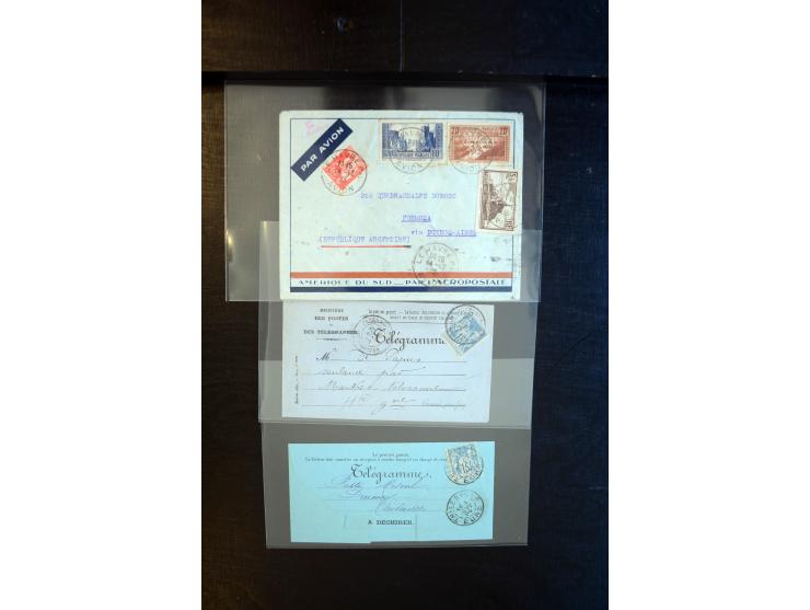 1850/1910, etwa 70 Briefe und Karten, praktisch nur bessere Belege, dabei u.a. Wertbrief mit reiner Bordeaux-Frankatur, Misch