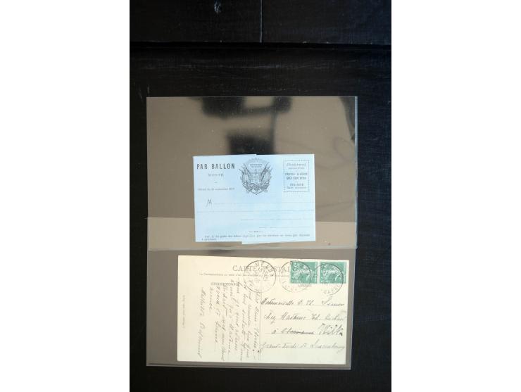 1850/1940 (ca.), etwa 190 Briefe und Karten, meist vor 1900 mit viel interessantem Material, u.a. 3-Farben-Frankatur Bordeaux