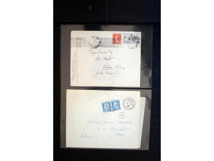 1850/1940 (ca.), etwa 190 Briefe und Karten, meist vor 1900 mit viel interessantem Material, u.a. 3-Farben-Frankatur Bordeaux