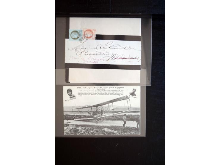 1850/1940 (ca.), etwa 190 Briefe und Karten, meist vor 1900 mit viel interessantem Material, u.a. 3-Farben-Frankatur Bordeaux