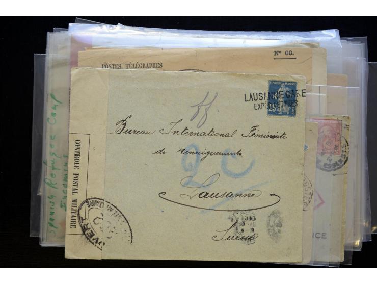 1850/1970 (ca.), einige hundert Briefe, Karten und Ganzsachen mit vielen besseren und interessanten Frankaturen, viel Ausland