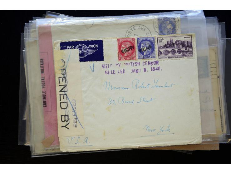 1850/1970 (ca.), einige hundert Briefe, Karten und Ganzsachen mit vielen besseren und interessanten Frankaturen, viel Ausland