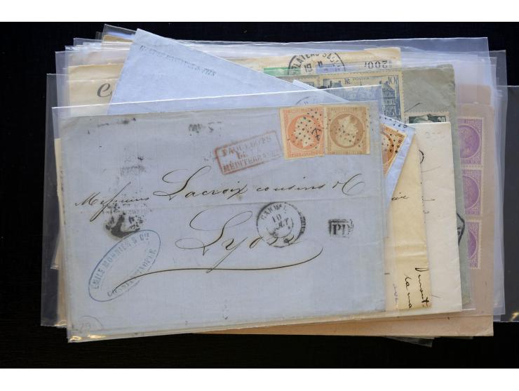 1850/1970 (ca.), einige hundert Briefe, Karten und Ganzsachen mit vielen besseren und interessanten Frankaturen, viel Ausland