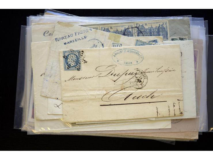 1850/1970 (ca.), einige hundert Briefe, Karten und Ganzsachen mit vielen besseren und interessanten Frankaturen, viel Ausland