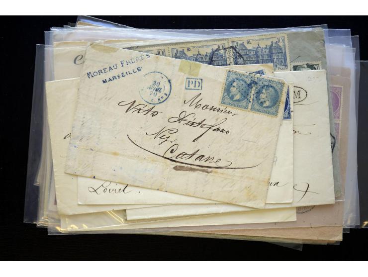 1850/1970 (ca.), einige hundert Briefe, Karten und Ganzsachen mit vielen besseren und interessanten Frankaturen, viel Ausland
