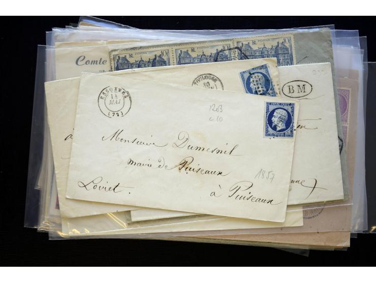 1850/1970 (ca.), einige hundert Briefe, Karten und Ganzsachen mit vielen besseren und interessanten Frankaturen, viel Ausland