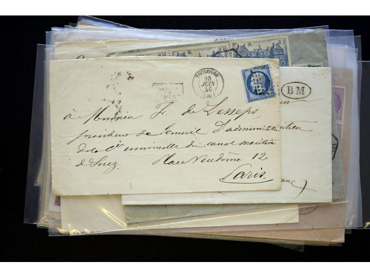 1850/1970 (ca.), einige hundert Briefe, Karten und Ganzsachen mit vielen besseren und interessanten Frankaturen, viel Ausland