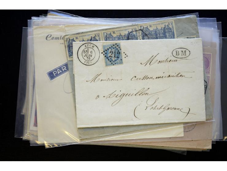 1850/1970 (ca.), einige hundert Briefe, Karten und Ganzsachen mit vielen besseren und interessanten Frankaturen, viel Ausland