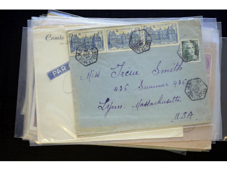 1850/1970 (ca.), einige hundert Briefe, Karten und Ganzsachen mit vielen besseren und interessanten Frankaturen, viel Ausland