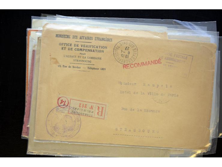 1850/1970 (ca.), einige hundert Briefe, Karten und Ganzsachen mit vielen besseren und interessanten Frankaturen, viel Ausland