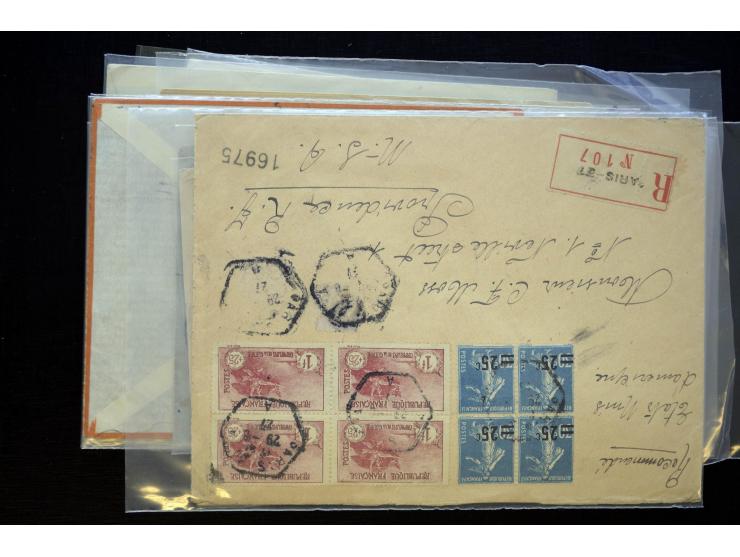 1850/1970 (ca.), einige hundert Briefe, Karten und Ganzsachen mit vielen besseren und interessanten Frankaturen, viel Ausland