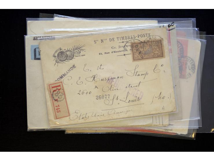 1850/1970 (ca.), einige hundert Briefe, Karten und Ganzsachen mit vielen besseren und interessanten Frankaturen, viel Ausland