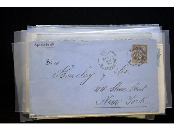 1850/1970 (ca.), einige hundert Briefe, Karten und Ganzsachen mit vielen besseren und interessanten Frankaturen, viel Ausland