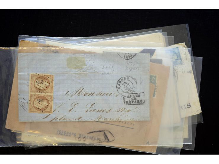 1850/1970 (ca.), einige hundert Briefe, Karten und Ganzsachen mit vielen besseren und interessanten Frankaturen, viel Ausland