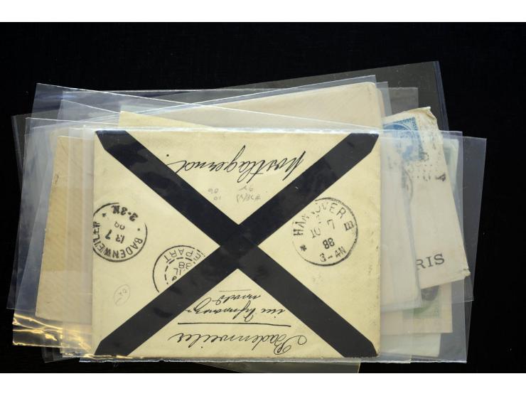 1850/1970 (ca.), einige hundert Briefe, Karten und Ganzsachen mit vielen besseren und interessanten Frankaturen, viel Ausland