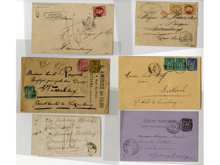 1854/1900 (ca.), 59 Briefe und Karten nach Luxemburg, meist vor 1880