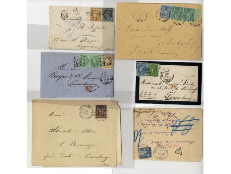 1854/1900 (ca.), 59 Briefe und Karten nach Luxemburg, meist vor 1880