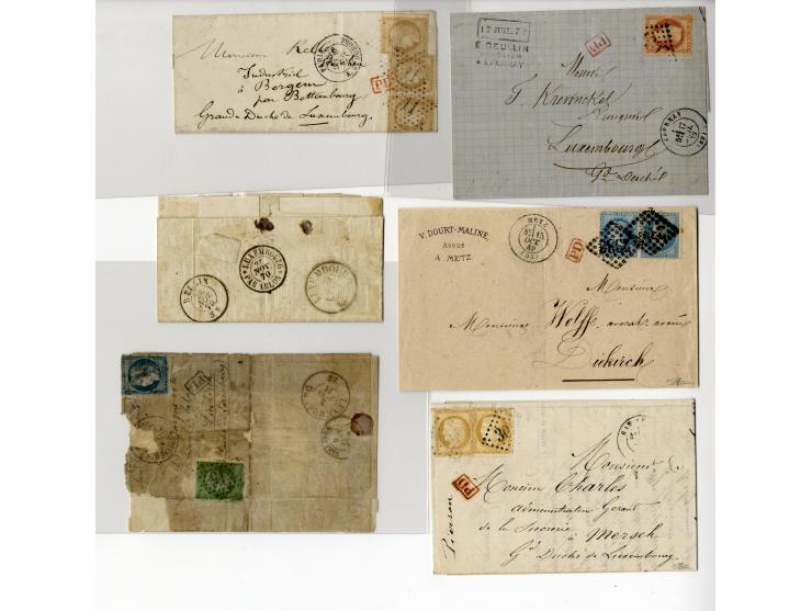 1854/1900 (ca.), 59 Briefe und Karten nach Luxemburg, meist vor 1880