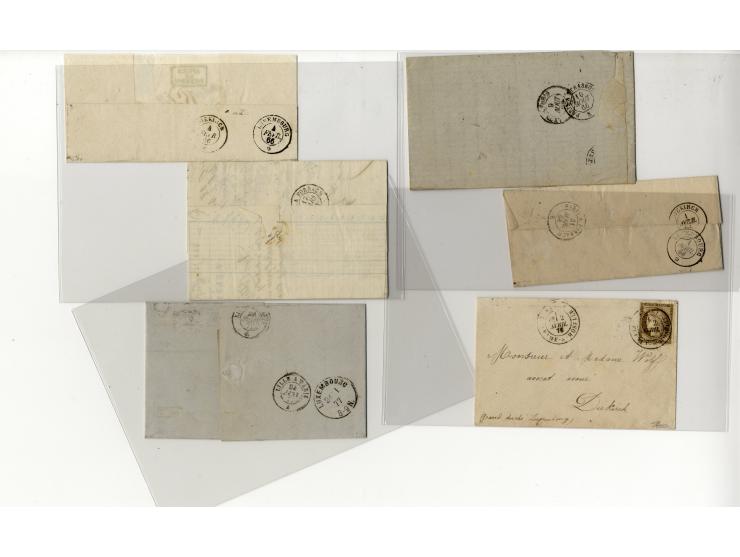 1854/1900 (ca.), 59 Briefe und Karten nach Luxemburg, meist vor 1880
