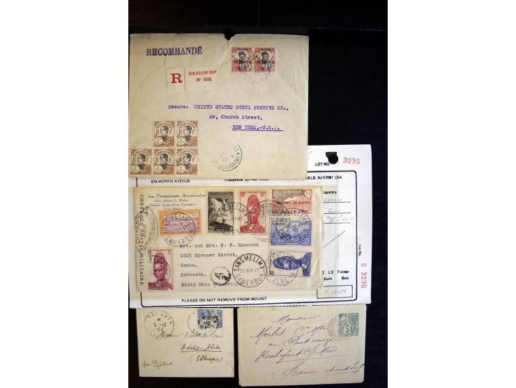 1888/1970 (ca.), einige hundert Briefe, Karten und Ganzsachen inkl. Monako mit vielen interessanten Frankaturen und Stempeln,